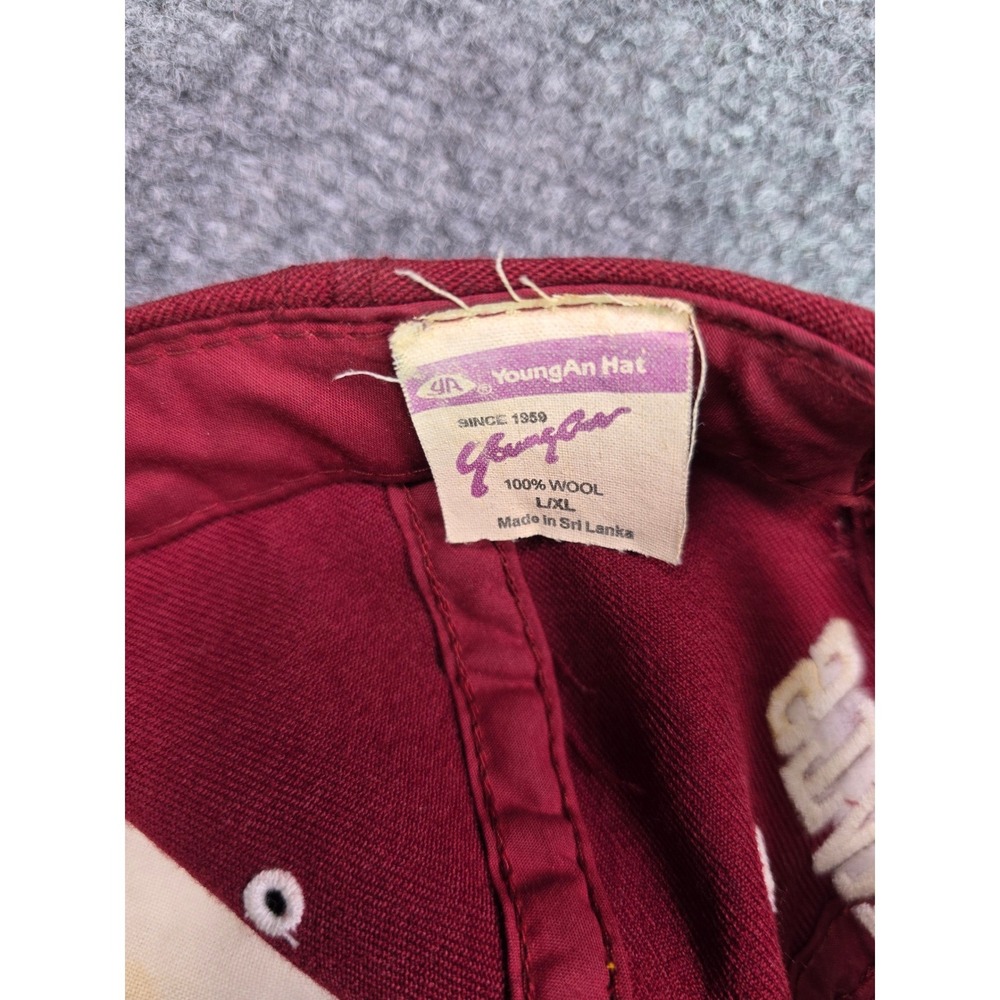 Vintage Stanford Cardinal Snapback Hat OSFA YoungAn Hat Maroon Wool Green Brim - Picture 7 of 8